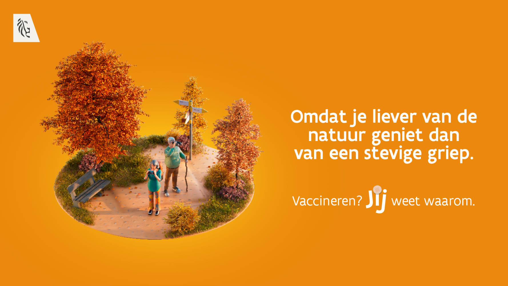 banner liggend griep omdat je liever van de natuur geniet dan van een stevige griep