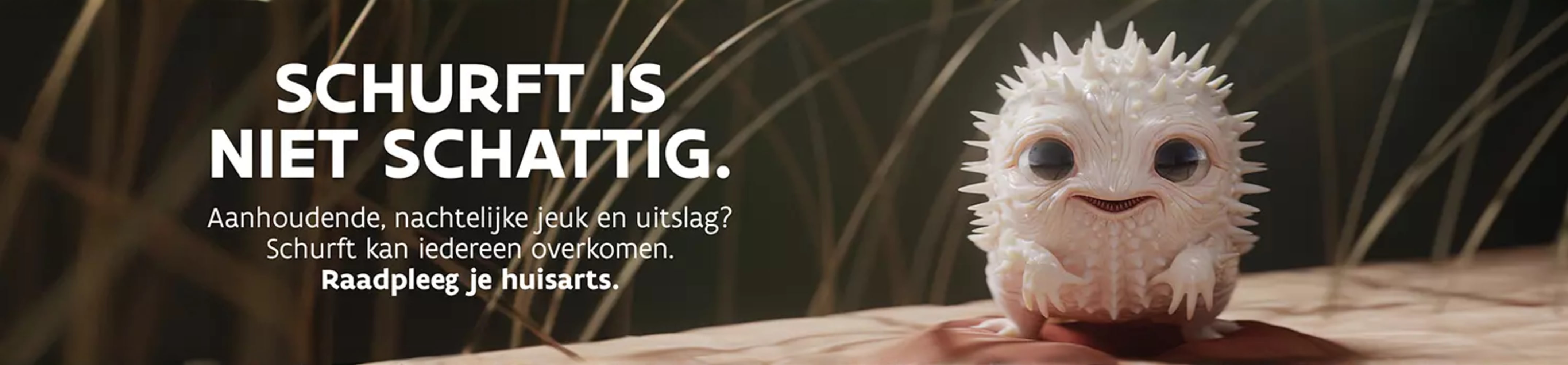 Webbanner met campagnebeeld scabiëscampagne