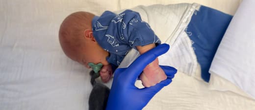 Bloedprik bij een baby
