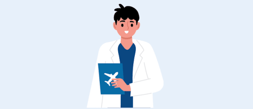 Vaccineren - Zorgverlener met vliegticket