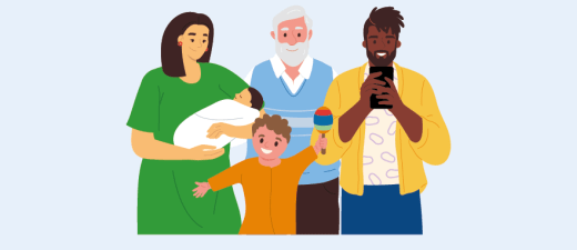 Vaccineren - familie met verschillende leeftijden