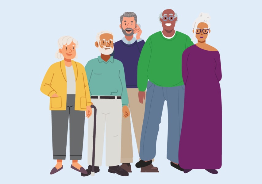 Illustratie leeftijdsgroep ouderen  vaccinaties