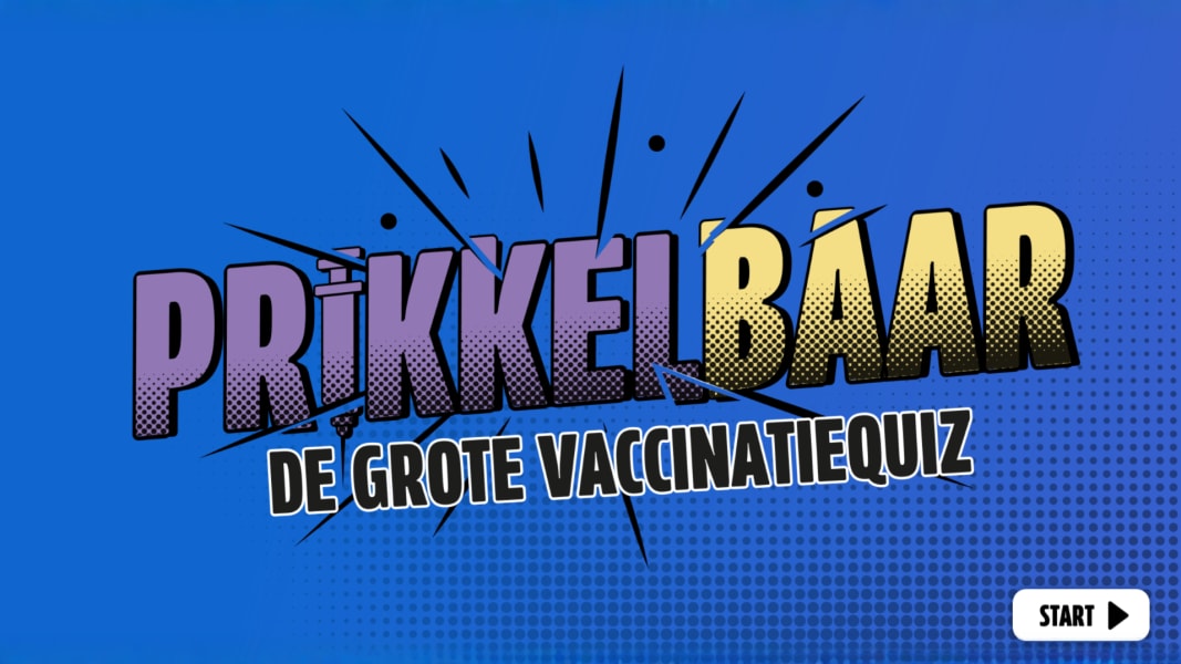 Lespakket vaccinatie 3e graad Prikkelbaar de grote vaccinatiequiz klaspresentatie startscherm