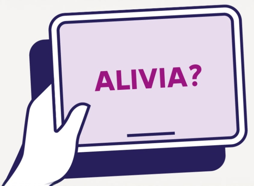 Animatie van Alivia op een tablet