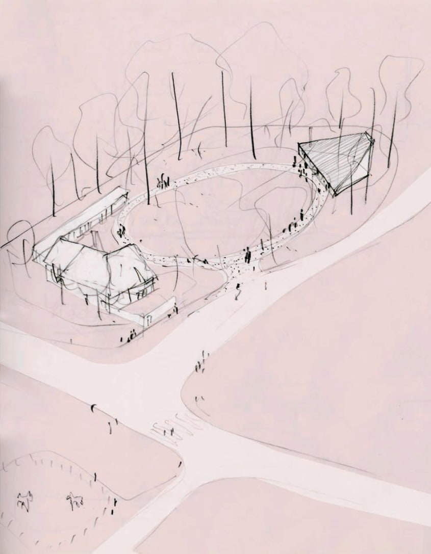 Conceptschets huis en tuin