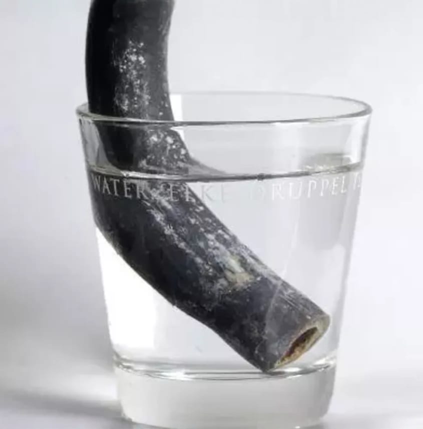 Loden leiding in glas water