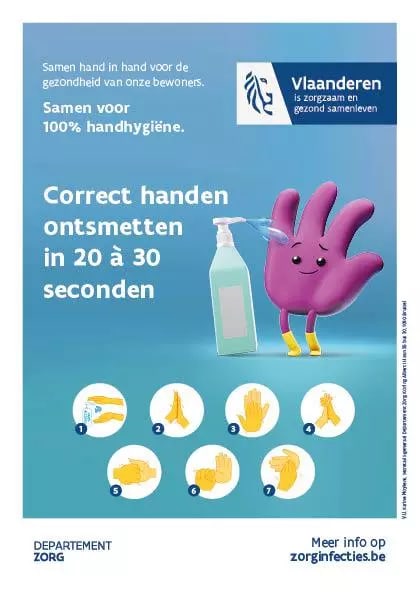 Handen correct ontsmetten