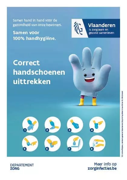 Correct handschoenen uittrekken