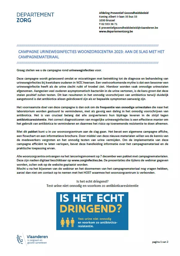 Implementatiegids campagne urineweginfecties